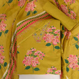 Dijon Mustard Cotton Unstitched Suit Set