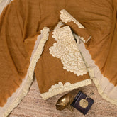 Dijon Yellow Open Print Unstiched Suit Set