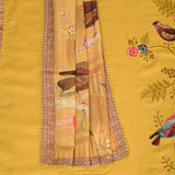 Ducky Yellow Lenging Fabric Unstitched Suit Set