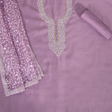 Electrifying Lavender Silk Unstitched Salwar Suit