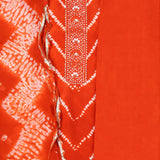 Elegant Orange Crepe Shibori Unstitched Salwar Suit