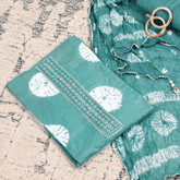 Eucalypts Green Shibori Cotton Unstitched Suit Set