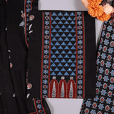 Exquisite Black Ajrak Print Cotton Unstitched Suit Set