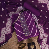 Eye Cathy Purple Crepe Unstitched Salwar Suit
