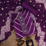 Eye Cathy Purple Crepe Unstitched Salwar Suit