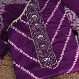 Eye Cathy Purple Crepe Unstitched Salwar Suit