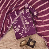 Fandango Wine Cotton Unstitched Suit Set