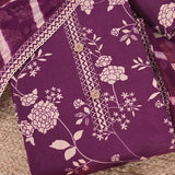 Fandango Wine Cotton Unstitched Suit Set