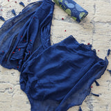 Favourite Blue Cotton Unstitched Suit Set