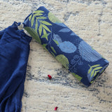 Favourite Blue Cotton Unstitched Suit Set