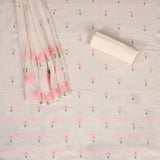 Feathery White Jamdani Cotton Unstitched Salwar Suit