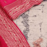 Festive Rani Silk Bhandej Unstitched Suit Set