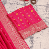 Festive Rani Silk Bhandej Unstitched Suit Set