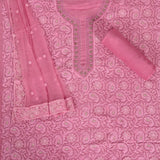 Girly Pink Georget Chikankari Unstitched Salwar Suit