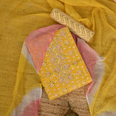 Glistening Yellow Cotton Suit Set