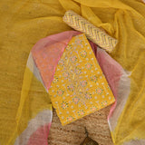 Glistening Yellow Cotton Suit Set