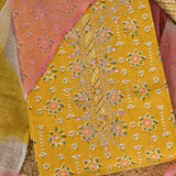 Glistening Yellow Cotton Suit Set