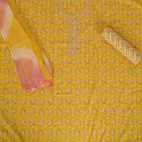 Glistening Yellow Cotton Suit Set