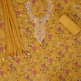 Goergeous Mustard Kalamkari Cotton Suit Set