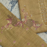 Golden Tissue Silk Unstitched Suit Set