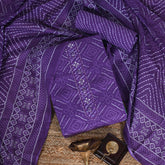 Grape Purple Bandhani Cotton Unstitched Salwar Suit