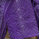 Grape Purple Bandhani Cotton Unstitched Salwar Suit