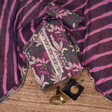 Grape Wine Floral Cotton Unstitched Suit Set