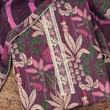 Grape Wine Floral Cotton Unstitched Suit Set