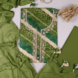 Hariyali Teej Leheriya Cotton Unstitched Suit Set