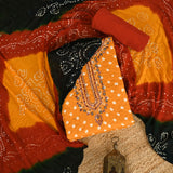 Honey Yellow Bandhani Cotton Unstitched Salwar Suit