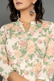 Ivory Floral Straight Angrakh Suit Set