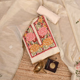 Ivory Tissue Sutt Work Cotton Unstitched Salwar Suit