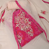 Jaipuri Bhandej GotaPatti Cotton Unstitched Suit Set
