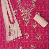 Jaipuri Bhandej GotaPatti Cotton Unstitched Suit Set