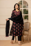 Jet Black Mughal Cotton Suit Set