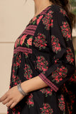 Jet Black Mughal Cotton Suit Set
