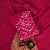 Candy Red Shibori rayon Unstitched Salwar Suit