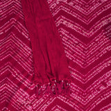 Candy Red Shibori rayon Unstitched Salwar Suit