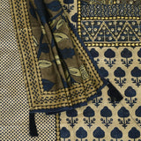 Dabu Print Silk Unstitched Suit Set