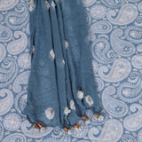 Powder Blue Cotton Unstitched Suit Set