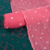 Rarest Green Bhandej Cotton Unstitched Suit Set