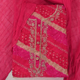 Rani Special Teej Leheriya Cotton Unstitched Suit Set