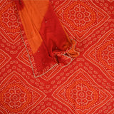 Karwachauth Special Bhandej Cotton Unstitched Suit Set