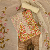 Lanten Yellow Kalamkari Cotton Unstitched Salwar Suit