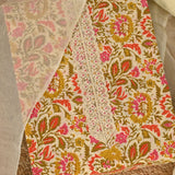 Lanten Yellow Kalamkari Cotton Unstitched Salwar Suit