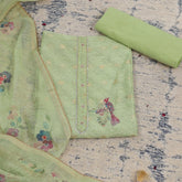 Laurel Green Kota Doriya Unstitched Suit Set