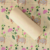 Lemon Yellow Pichwai Print Cotton Unstitched Salwar Suit