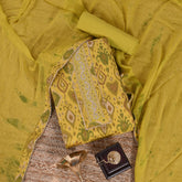 Lime Green Ikhat Cotton Unstitched Salwar Suit