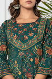 Lush Green Kalamkari Anarkali Suit Set