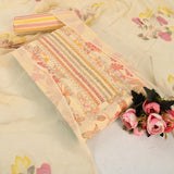 Macroon Yellow Cotton Unstitched Suit Set